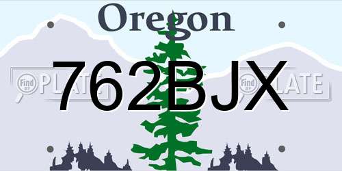 762BJX Oregon License Plate