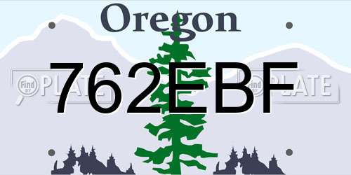 762EBF Oregon License Plate