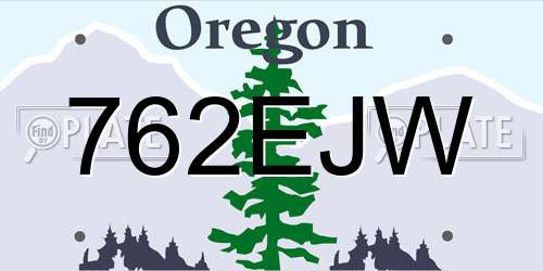 762EJW Oregon License Plate