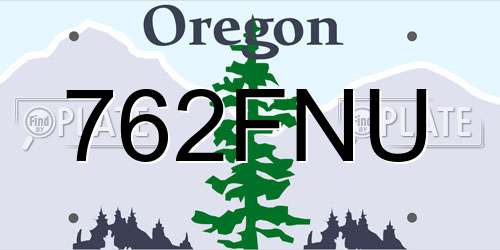 762FNU Oregon License Plate