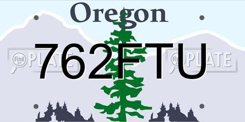 762FTU Oregon License Plate