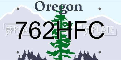 762HFC Oregon License Plate