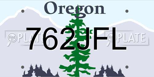 762JFL Oregon License Plate