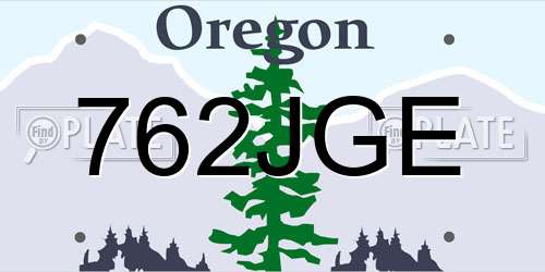 762JGE Oregon License Plate