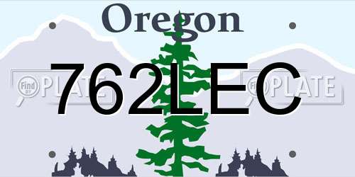 762LEC Oregon License Plate