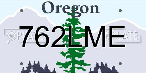 762LME Oregon License Plate