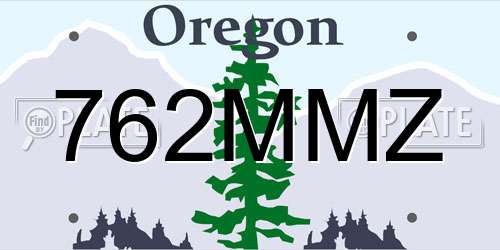 762MMZ Oregon License Plate
