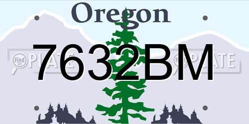 7632BM Oregon License Plate