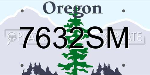 7632SM Oregon License Plate