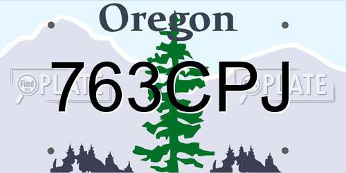 763CPJ Oregon License Plate