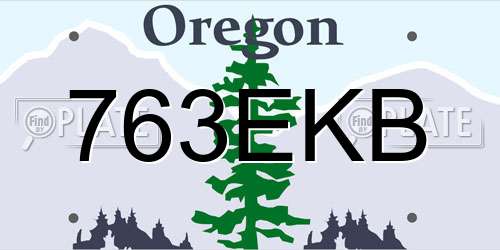 763EKB Oregon License Plate