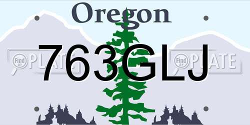 763GLJ Oregon License Plate