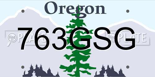 763GSG Oregon License Plate