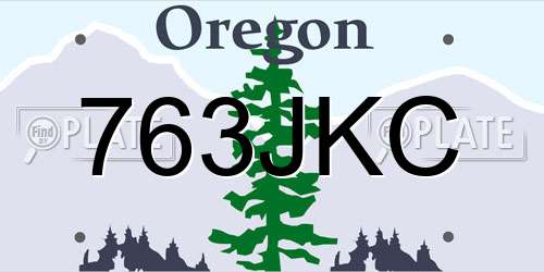 763JKC Oregon License Plate