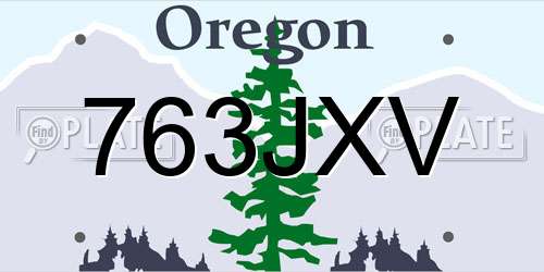 763JXV Oregon License Plate