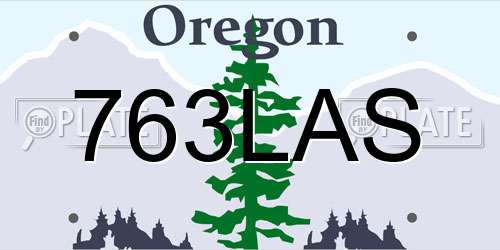 763LAS Oregon License Plate
