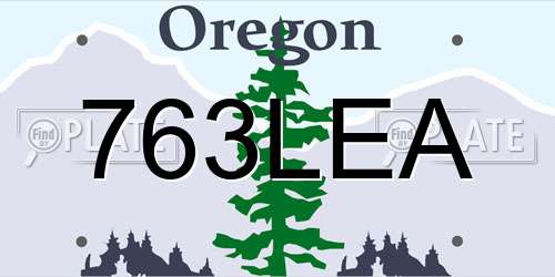 763LEA Oregon License Plate