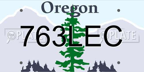 763LEC Oregon License Plate
