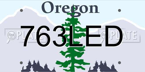 763LED Oregon License Plate