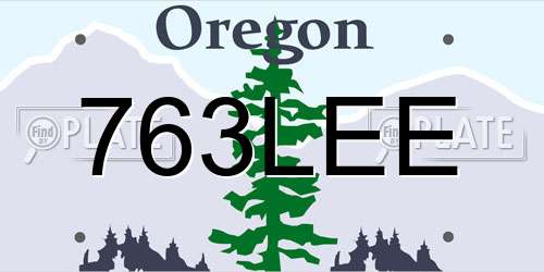 763LEE Oregon License Plate