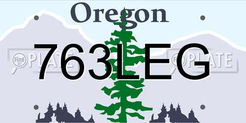 763LEG Oregon License Plate