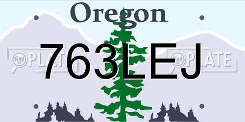 763LEJ Oregon License Plate