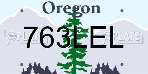 763LEL Oregon License Plate