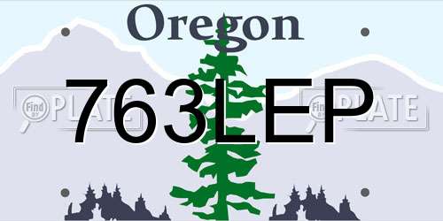 763LEP Oregon License Plate