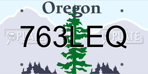 763LEQ Oregon License Plate