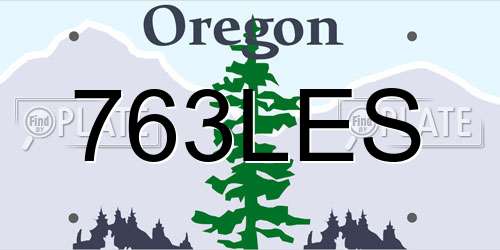 763LES Oregon License Plate
