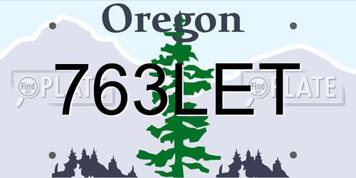 763LET Oregon License Plate