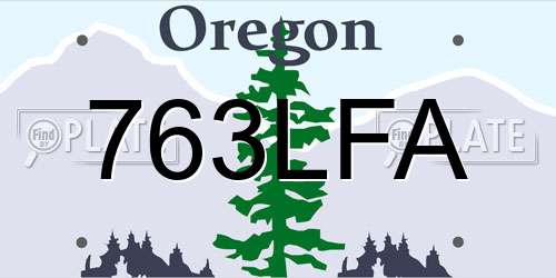 763LFA Oregon License Plate