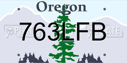 763LFB Oregon License Plate