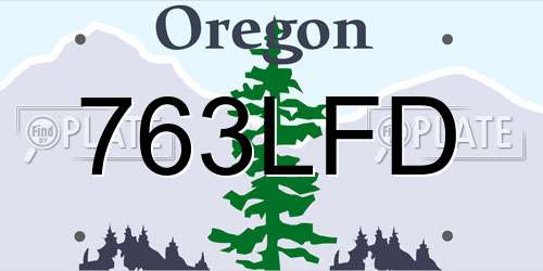 763LFD Oregon License Plate