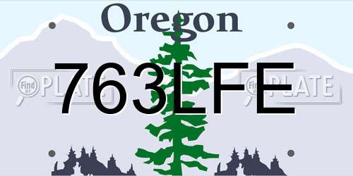 763LFE Oregon License Plate