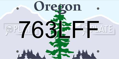 763LFF Oregon License Plate