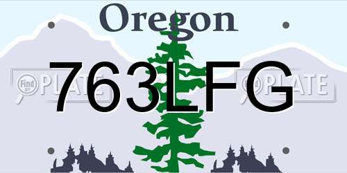 763LFG Oregon License Plate