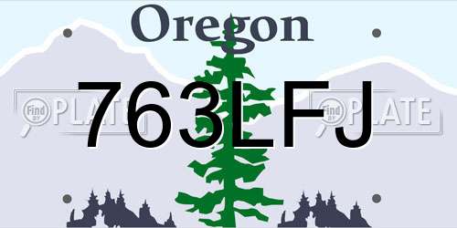 763LFJ Oregon License Plate