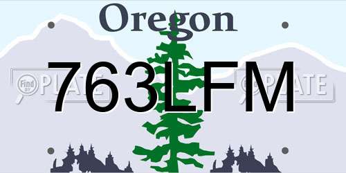 763LFM Oregon License Plate