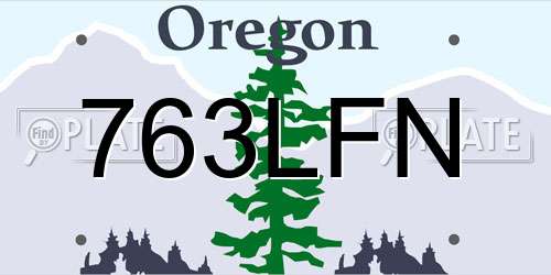 763LFN Oregon License Plate