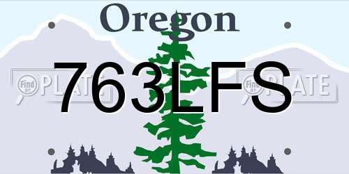 763LFS Oregon License Plate