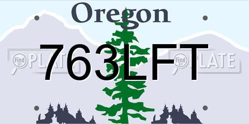 763LFT Oregon License Plate