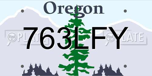 763LFY Oregon License Plate