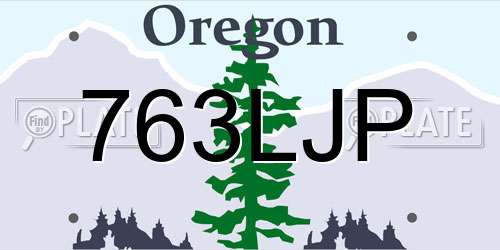 763LJP Oregon License Plate
