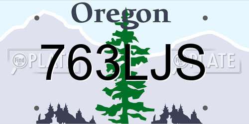 763LJS Oregon License Plate