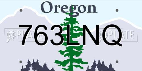 763LNQ Oregon License Plate