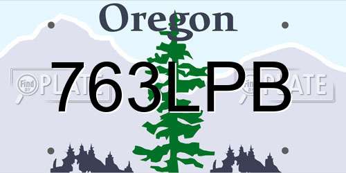 763LPB Oregon License Plate