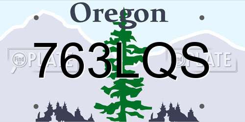 763LQS Oregon License Plate