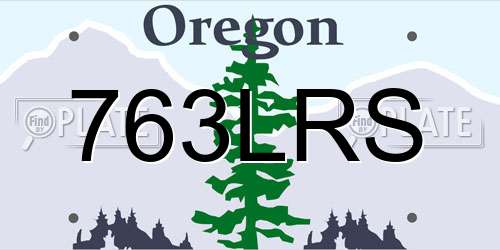 763LRS Oregon License Plate