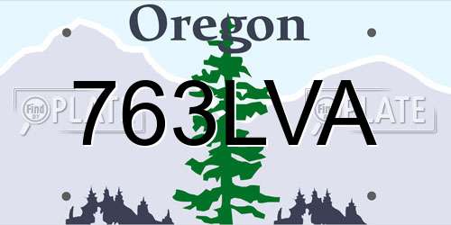 763LVA Oregon License Plate